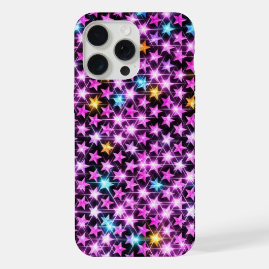 美しいカラフルな紫色の輝く星 iPhoneケース (裏面)