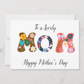 美しいカラフルな花のMOM母の日カード シーズンカード (正面)