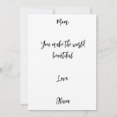 美しいカラフルな花のMOM母の日カード シーズンカード (裏面)