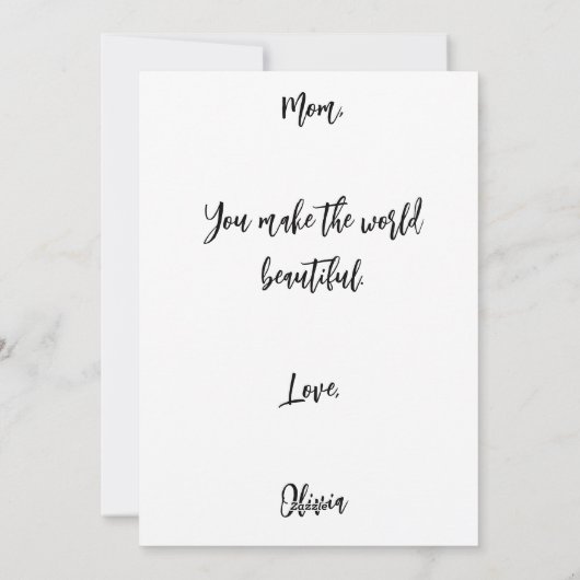 美しいカラフルな花のMOM母の日カード シーズンカード (裏面)