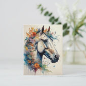 美しいカラフルな馬のグリーティングカード 招待状 (スタンド正面)