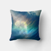 美しいカラフルの太陽の光の効果雲 クッション (裏面)