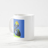 美しいカラフルの女性シルエットイラスト コーヒーマグカップ (正面左)