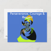 美しいカラフルの女性シルエットイラスト ポストカード (正面/裏面)