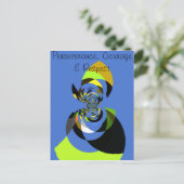 美しいカラフルの女性シルエットイラスト ポストカード (スタンド正面)