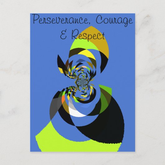 美しいカラフルの女性シルエットイラスト ポストカード (正面)