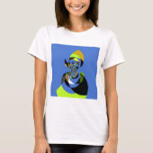 美しいカラフルの女性シルエットイラスト Tシャツ (正面)