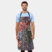美しいカラフルの花の継ぎ目のない模様 エプロン (着用した状態)