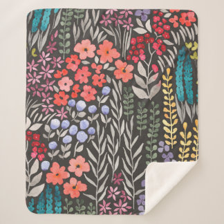 美しいカラフルの花の継ぎ目のない模様 シェルパブランケット