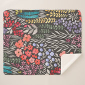 美しいカラフルの花の継ぎ目のない模様 シェルパブランケット (正面(横))