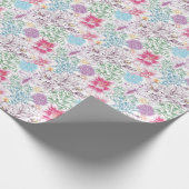 美しいカラフルの花 ラッピングペーパー (角)