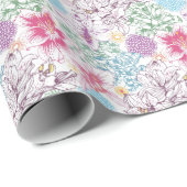 美しいカラフルの花 ラッピングペーパー (ロールコーナー)