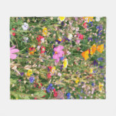 美しいカラフルの草原 フリースブランケット (正面(横))