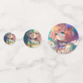 美しいカラフルアニメガール コンフェッティ (裏面)