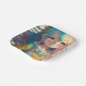 美しいカラフルアニメガール ペーパープレート (傾斜あり)