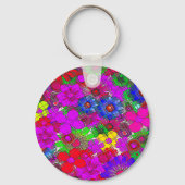 美しいカラフルアメージングフローラルパターンデザイン キーホルダー (正面)