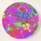 美しいカラフルアメージングフローラルパターンデザイン コースター (正面)