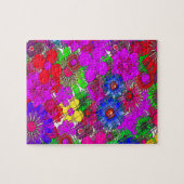 美しいカラフルアメージングフローラルパターンデザイン ジグソーパズル (横)