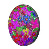 美しいカラフルアメージングフローラルパターンデザイン ダーツボード (正面右)