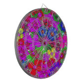 美しいカラフルアメージングフローラルパターンデザイン ダーツボード (正面左)