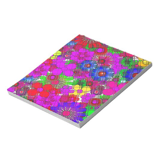 美しいカラフルアメージングフローラルパターンデザイン ノートパッド (回転)
