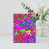 美しいカラフルアメージングフローラルパターンデザイン ポストカード (スタンド正面)