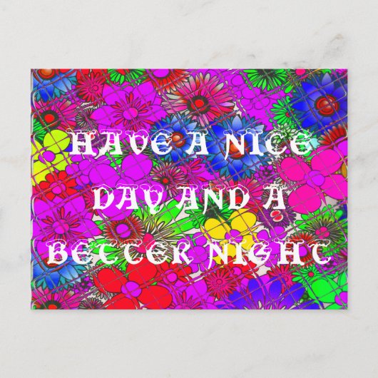 美しいカラフルアメージングフローラルパターンデザイン ポストカード (正面)