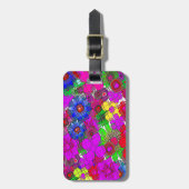 美しいカラフルアメージングフローラルパターンデザイン ラゲッジタグ (正面縦)