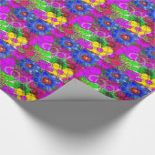 美しいカラフルアメージングフローラルパターンデザイン ラッピングペーパー (角)