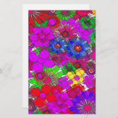 美しいカラフルアメージングフローラルパターンデザイン 便箋 (正面/裏面)