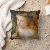 美しいカラフルアンティークレディーエンジェルヴィンテージ クッション (ブランケット)