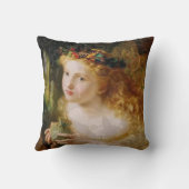 美しいカラフルアンティークレディーエンジェルヴィンテージ クッション (裏面)