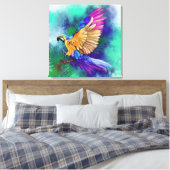美しいカラフルオウムのキャンバスの印刷絵を描- キャンバスプリント (インサイチュ (寝室))