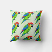 美しいカラフルオウム模様 クッション (裏面)