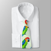 美しいカラフルオウム模様 ネクタイ (タイ)