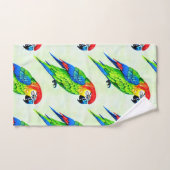 美しいカラフルオウム模様 バスタオルセット (ハンドタオル)