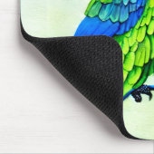 美しいカラフルオウム模様 マウスパッド (コーナー)