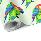 美しいカラフルオウム模様 ラッピングペーパー (ロールコーナー)