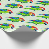 美しいカラフルオウム模様 ラッピングペーパー (角)