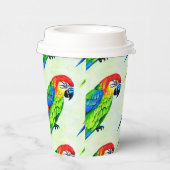美しいカラフルオウム模様 紙コップ (右)