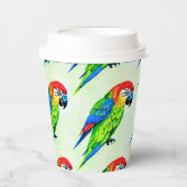 美しいカラフルオウム模様 紙コップ (正面)