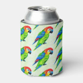 美しいカラフルオウム模様 缶クーラー (缶正面)