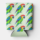 美しいカラフルオウム模様 缶クーラー (正面)