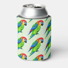 美しいカラフルオウム模様 缶クーラー