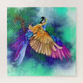 美しいカラフルオウム水彩パズル ジグソーパズル (横)