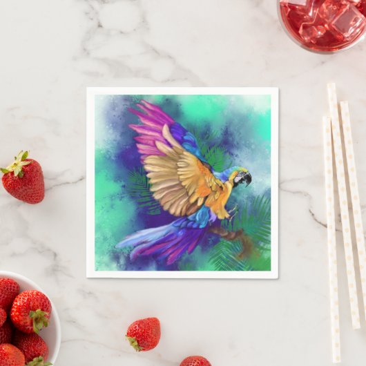 美しいカラフルオウム スタンダードカクテルナプキン (インサイチュ)
