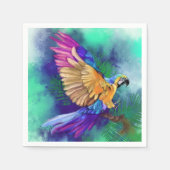 美しいカラフルオウム スタンダードカクテルナプキン (正面)