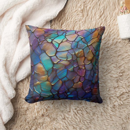 美しいカラフルオパール宝石ミックスパターン クッション (ブランケット)