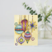 美しいカラフルオーナメント、クリスマスパーティー 招待状 (スタンド正面)