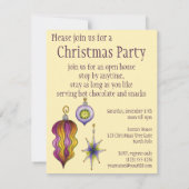 美しいカラフルオーナメント、クリスマスパーティー 招待状 (裏面)